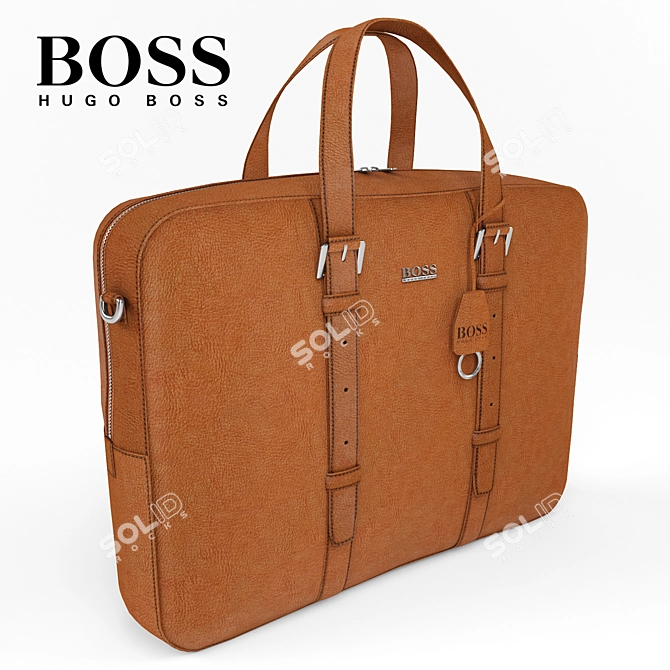 Luxurious Leather Boss Bag 3D model image 1