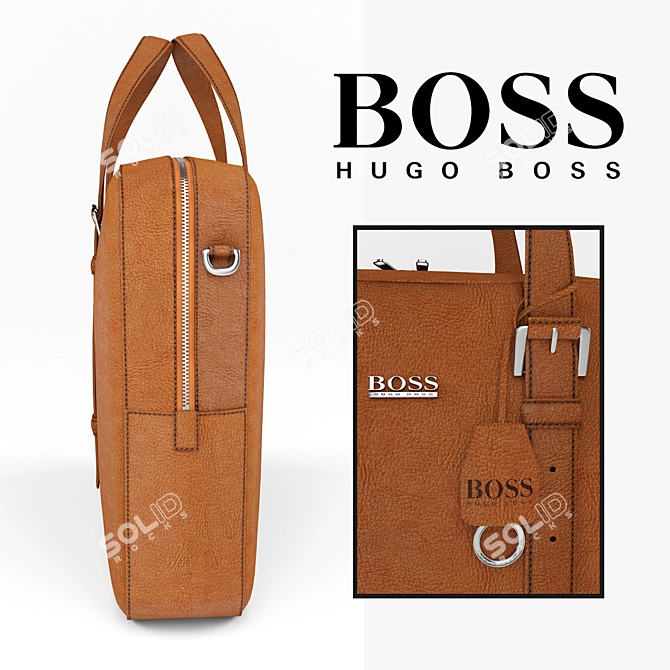 Luxurious Leather Boss Bag 3D model image 2
