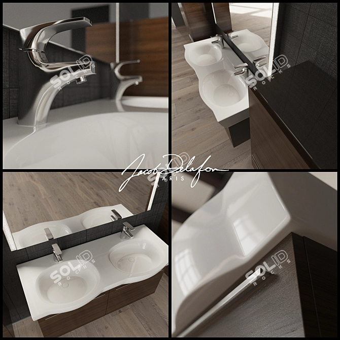 Delafone Ove Reve Bathroom Furniture Set 3D model image 2