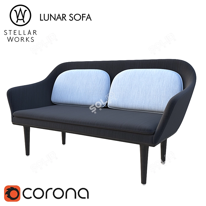 Modern Lunar Sofa: Sleek Design & Versatile Comfort 3D model image 1