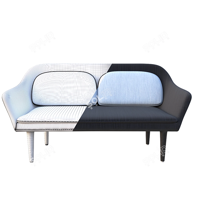 Modern Lunar Sofa: Sleek Design & Versatile Comfort 3D model image 2