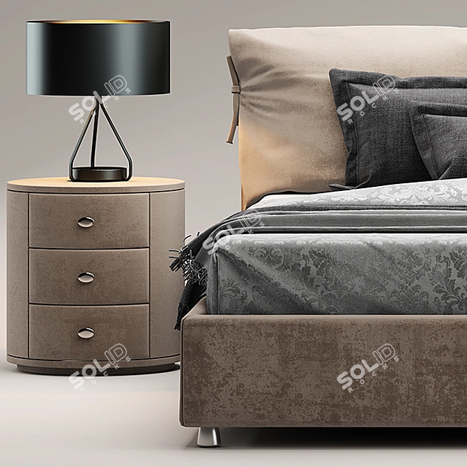 Nathalie Bed: Comfort and Style 3D model image 2