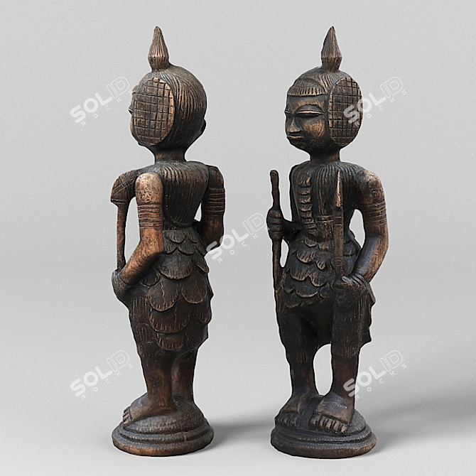 African Art Sculpture: Exquisite Interior Décor 3D model image 1