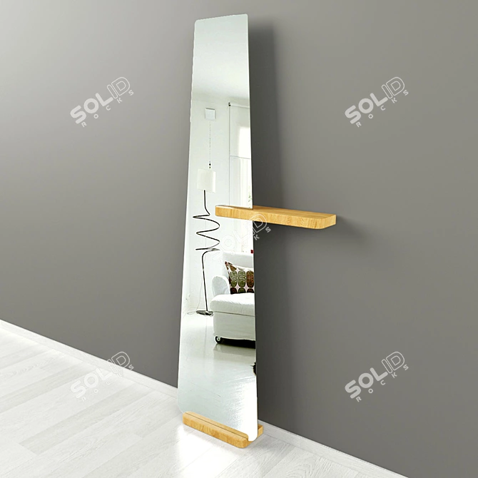 Modern Floor Stand Mirror - La Pluie 3D model image 1