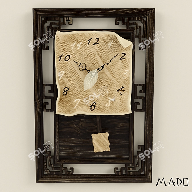 Mado Ikebana Wall Clock - Elegant Home Decor 3D model image 1