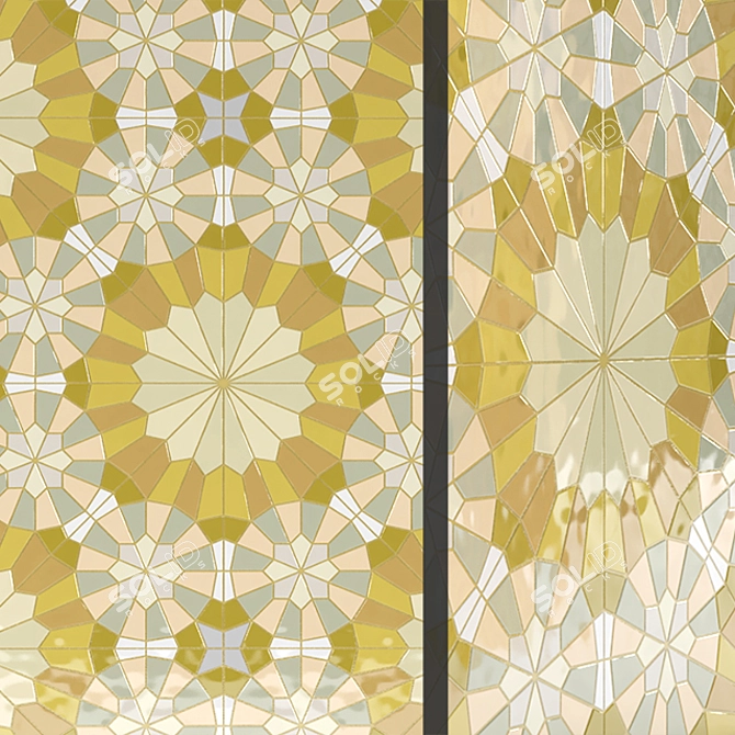 Islamic Pattern Ceramic Mosaic Tiles 3D model image 1