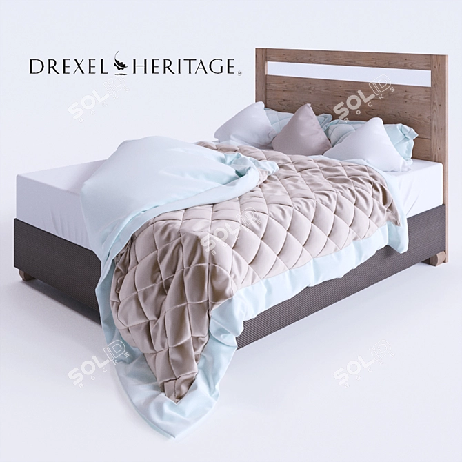 Modern Mayfair Bed: Contemporary Elegance by DREXEL 3D model image 1