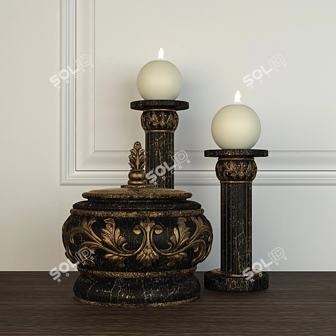 - Elegant Glass Vase 3D model image 1