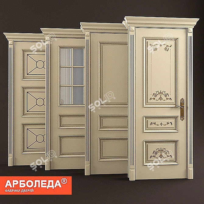 Elegant Bolero Interior Doors 3D model image 2