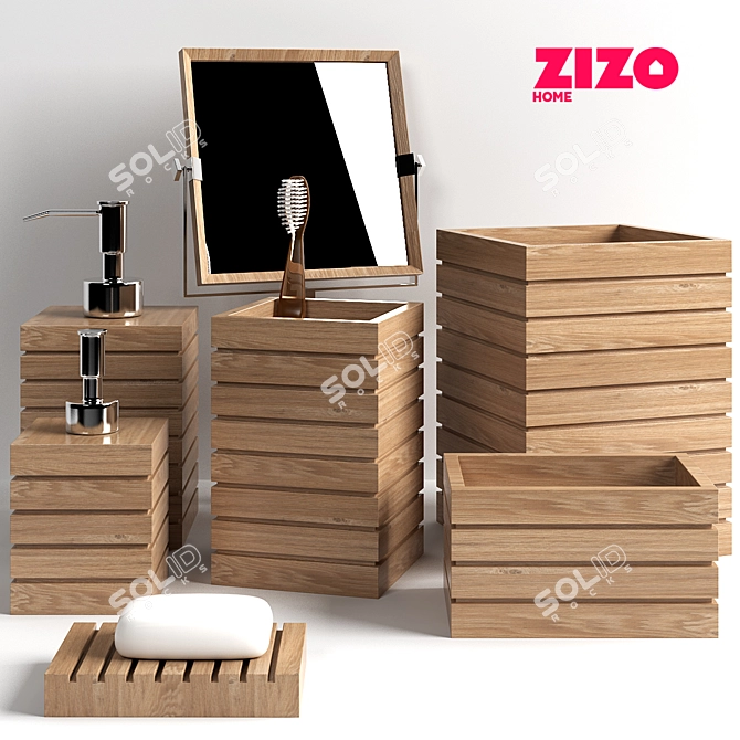 Elegant Bathroom Essentials Set 3D model image 1