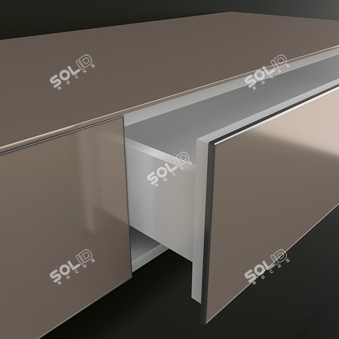 Elegant Corona Rend Table & Suspended Sideboard - Rimadesio 3D model image 3