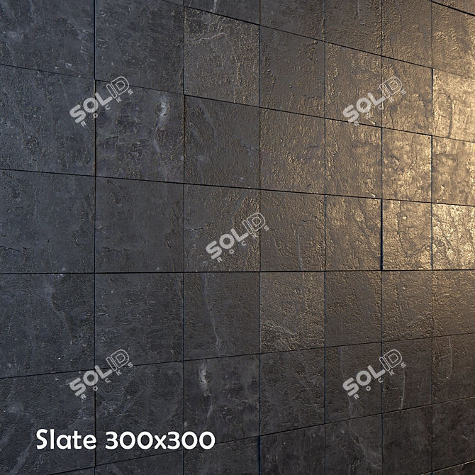 Sleek Slate Tiles - Versatile Sizes 3D model image 1