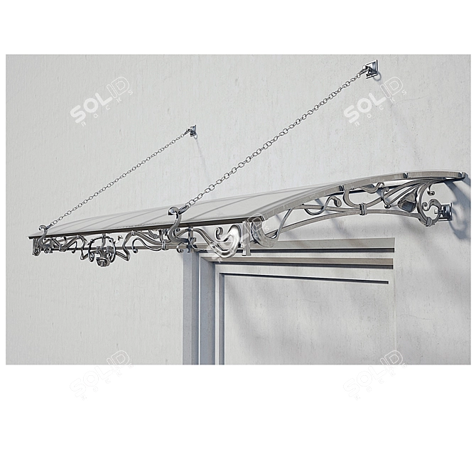 Forged Canopy: 150cm Projection, 380cm Width 3D model image 2