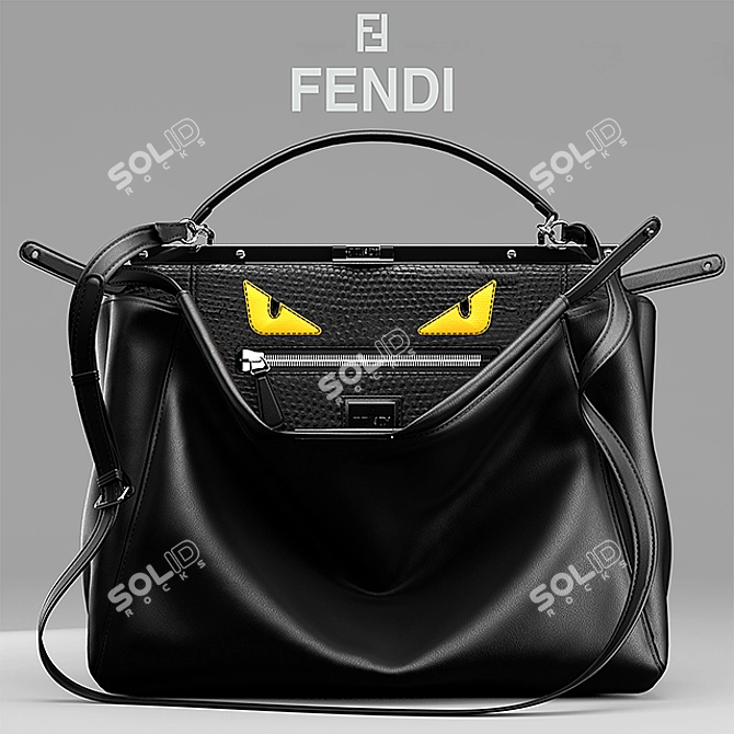 Elegant Fendi Peekaboo Bag 3D model image 1