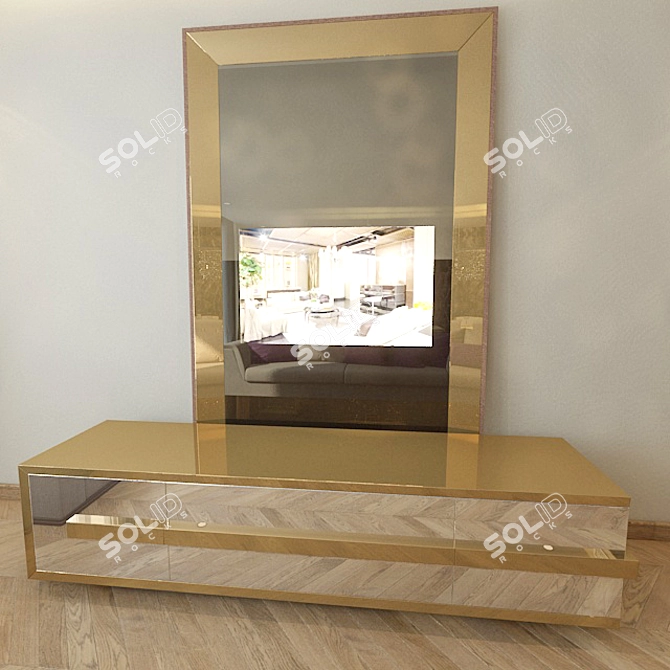 Bryant TV Cabinet & TV-Mirror: Elegant Storage Solution 3D model image 1