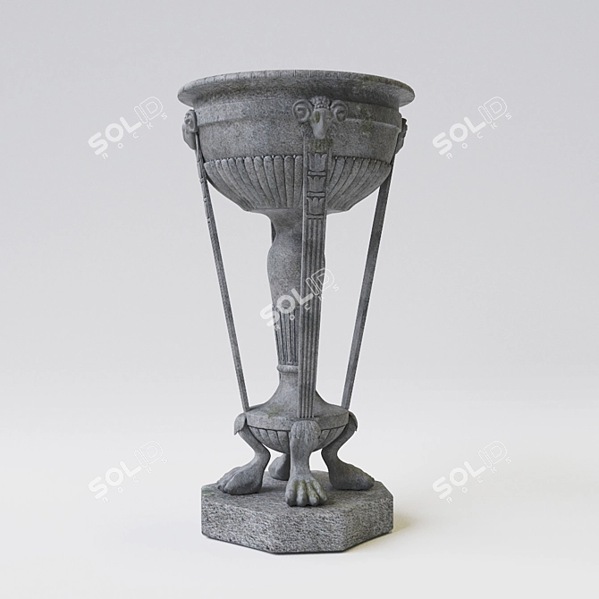 Natural Stone Pot 3D model image 1