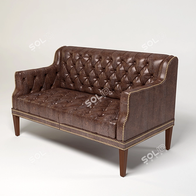 Double Sofa Eastbourne: Stylish and Comfortable 3D model image 1