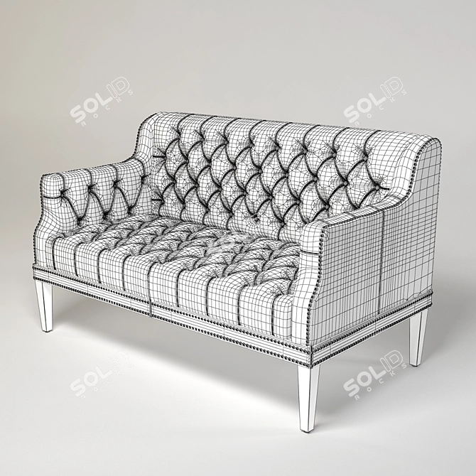 Double Sofa Eastbourne: Stylish and Comfortable 3D model image 3