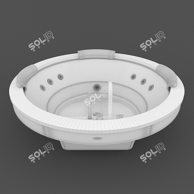 Italian Acrylic Round Bath: Jacuzzi Nova 180x180 3D model image 3