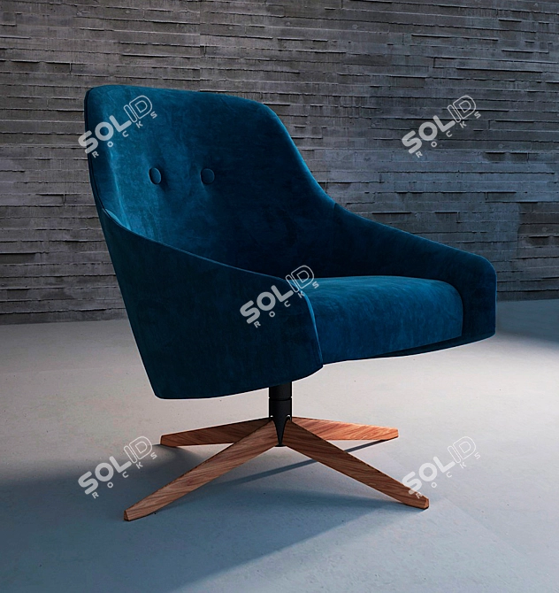 Stylish Montis Puk Low Armchair 3D model image 1