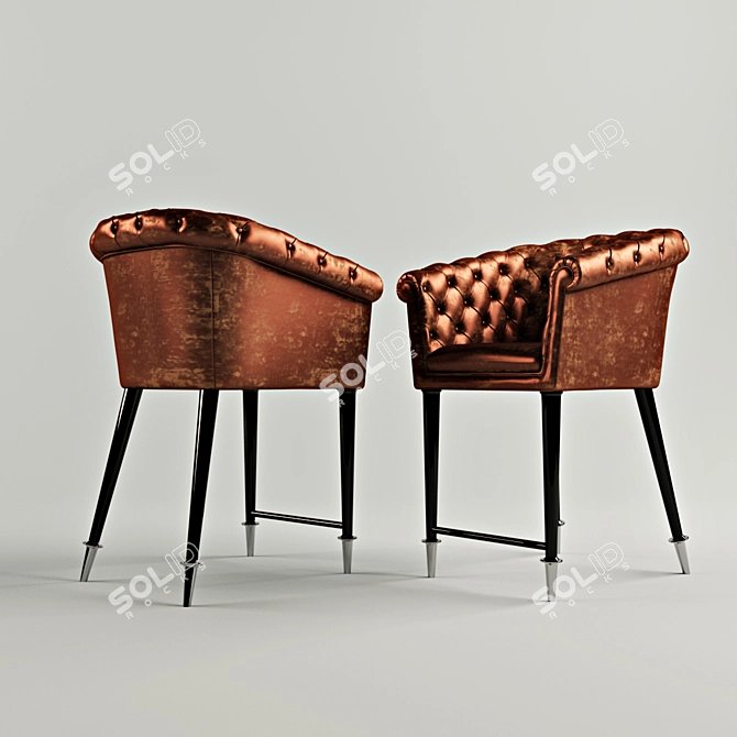 Elegant Victorian IPE Bar Stool 3D model image 2