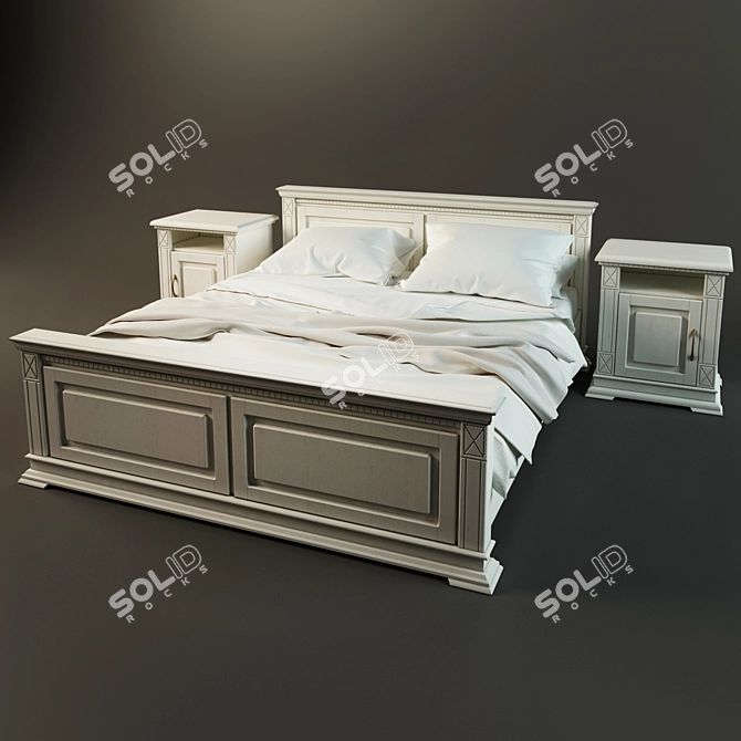 Modern Belfan Bed Set 3D model image 1