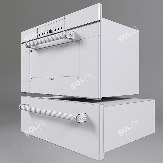 Wolf Steam Oven & Warming Drawer Combo 3D model image 3