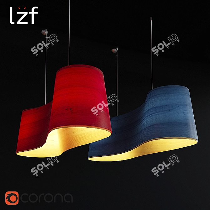 Wave of Light Chandelier 3D model image 1