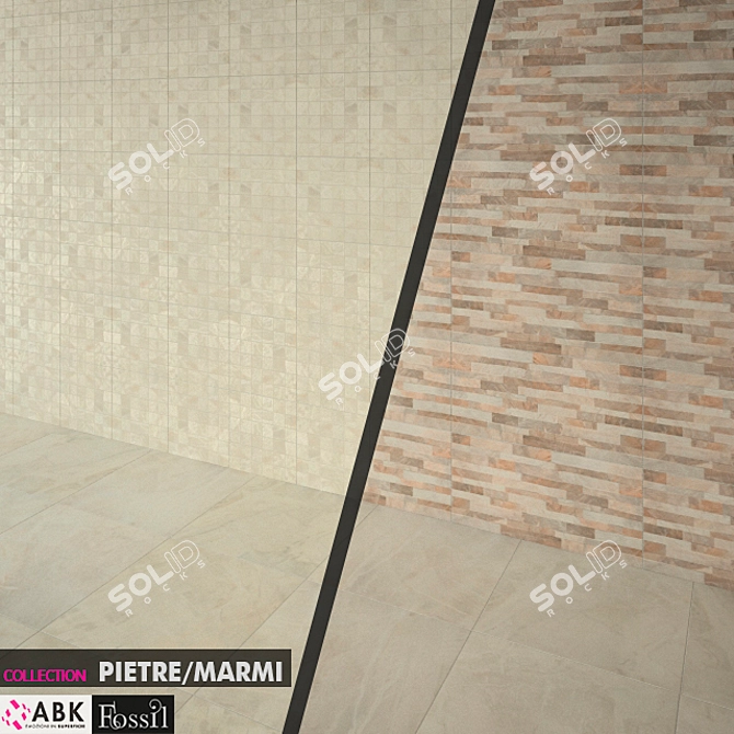 ABK Collection Fossil Cream Marble Tiles 3D model image 2