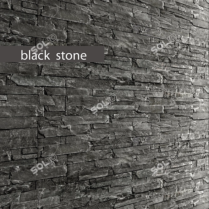 Loft Black Slate Wall - Perfect for Tiling 3D model image 1