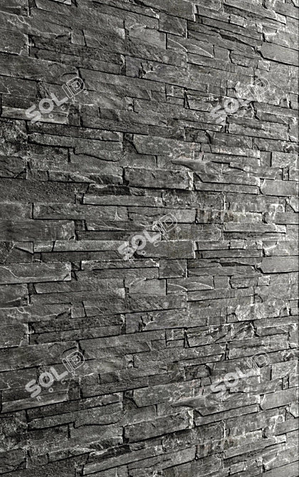 Loft Black Slate Wall - Perfect for Tiling 3D model image 2