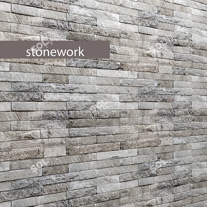 Natural Stone Wall Tiles 3D model image 1