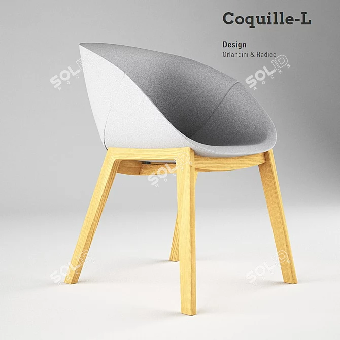 Coquille-L Chair: Comfort in Style 3D model image 1