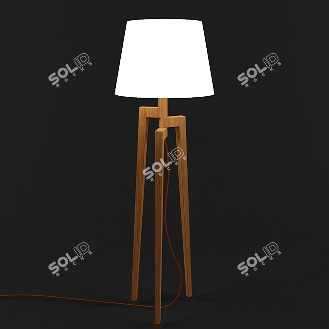 Sleek contemporary floor lamp 3D model image 1