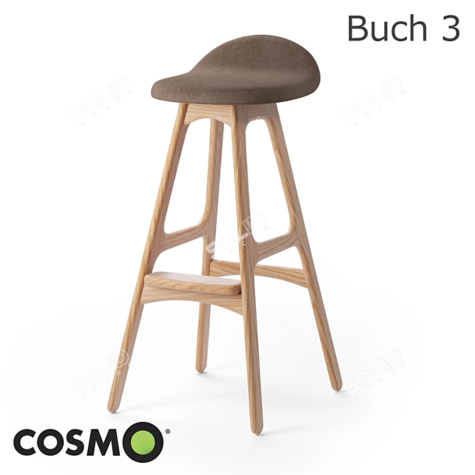 Sleek Barstool Collection (3 Colors) 3D model image 1