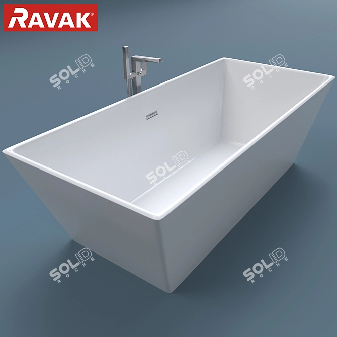 Ravak Freedoom R Acrylic Bath & FM 081.00 Mixer 3D model image 1