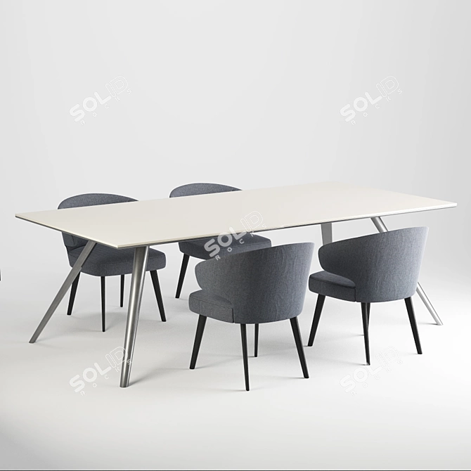 Elegant Minotti Aston & Evans Dining Set 3D model image 2