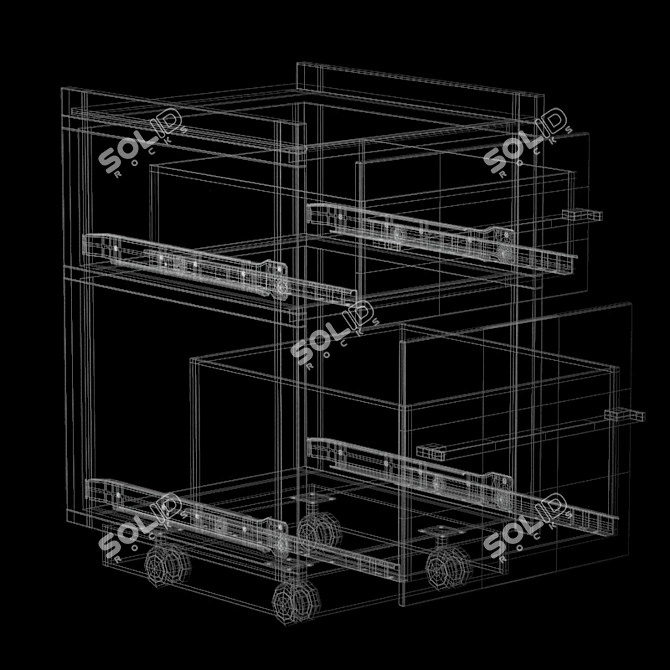 Sleek Medical Bedside Table 3D model image 2