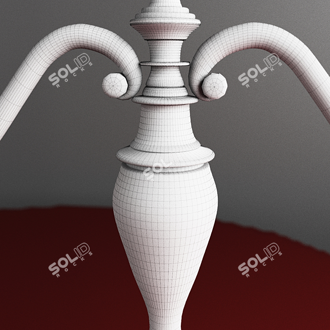 Rustic Elegance: Vintage Silver Candlestick 3D model image 3