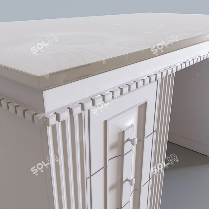 Elegant Vanity Table: 94x184x88 3D model image 2
