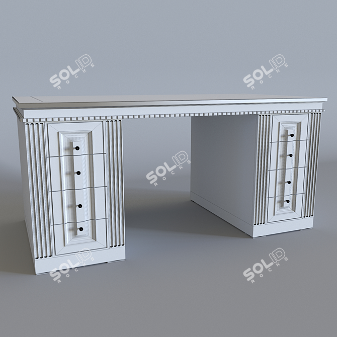 Elegant Vanity Table: 94x184x88 3D model image 3