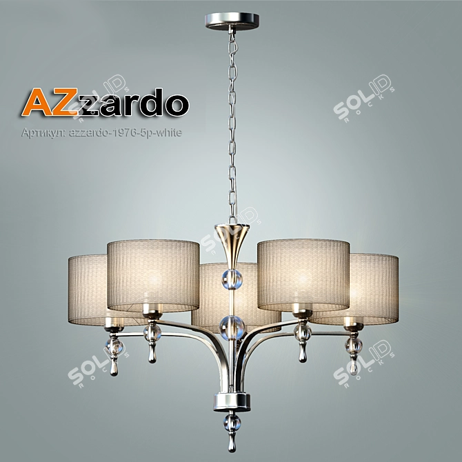 Modern White Fabric Chandelier 3D model image 1