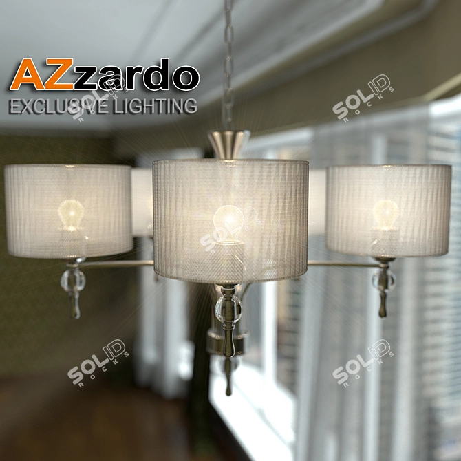 Modern White Fabric Chandelier 3D model image 2