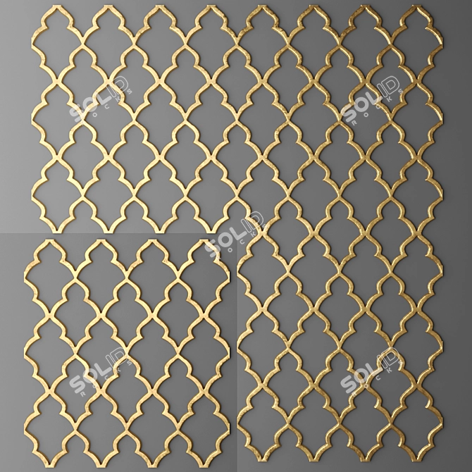 Versatile Tiling Grille Panel 3D model image 1