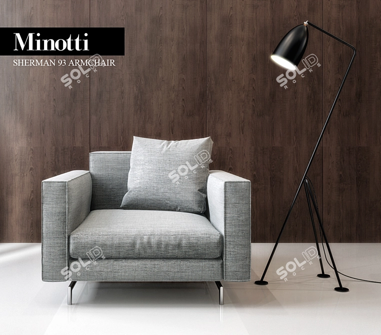 Elegant Minotti Sherman Armchair 3D model image 1