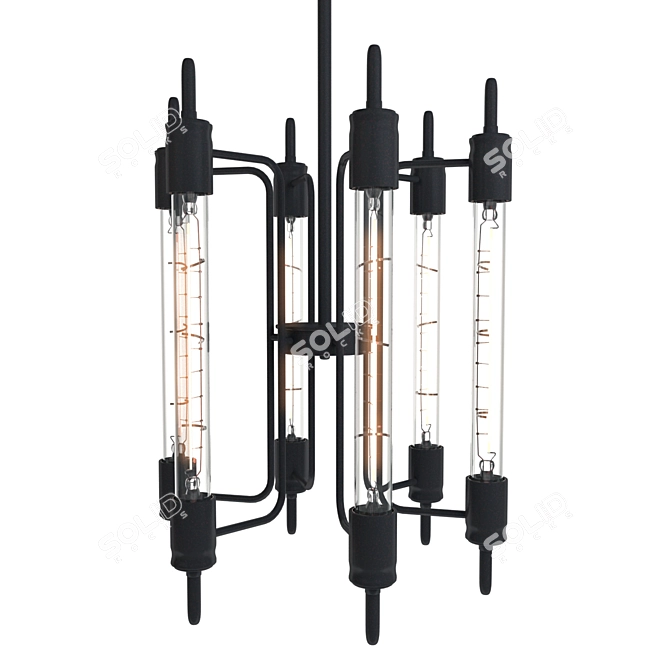 Dunbarton Metal & Glass Chandelier 3D model image 1