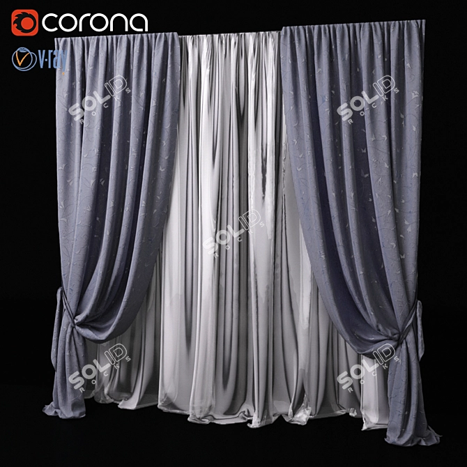 Vray Curtain: High-Quality Archival File 3D model image 1