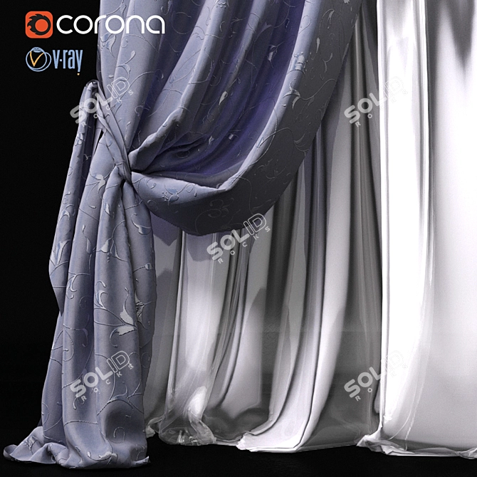 Vray Curtain: High-Quality Archival File 3D model image 2