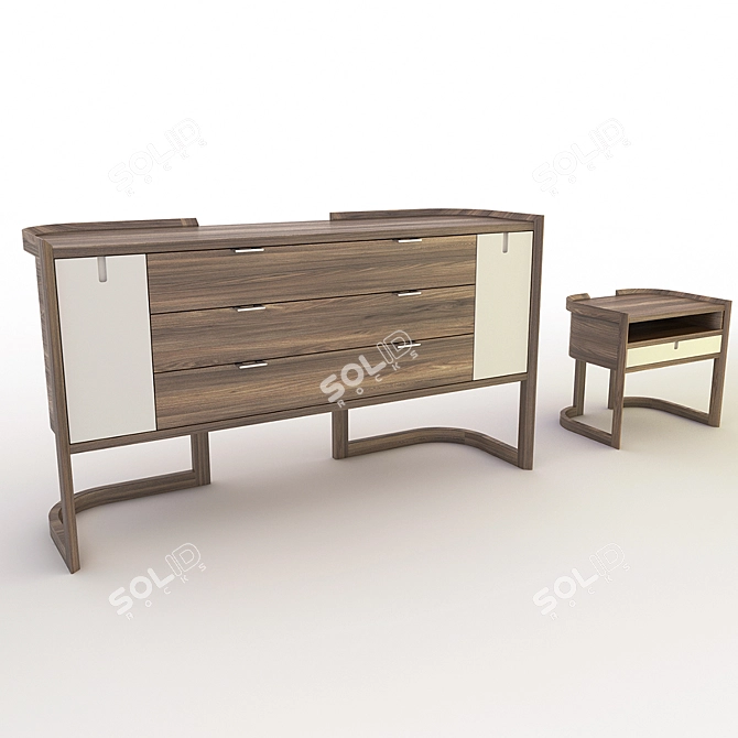 Besana Dresser & Nightstand 3D model image 1