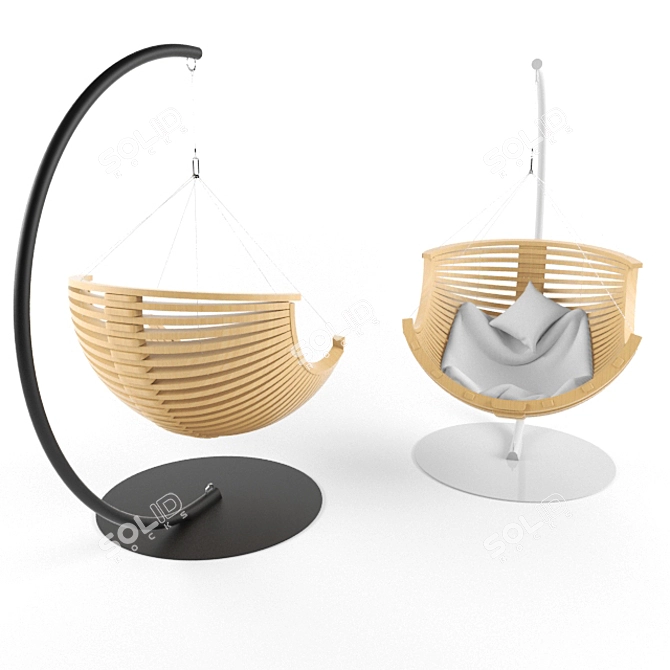 Ecostyle Wooden Suspended Seat 3D model image 2